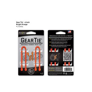 Gear Tie de 6 pouces orange vif de Nite Ize (2 unités)