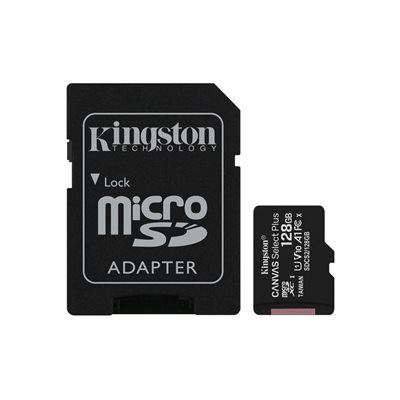 Kingston 128GB micSDXC Canvas Select Plus 100R A1 C10 Card + ADP