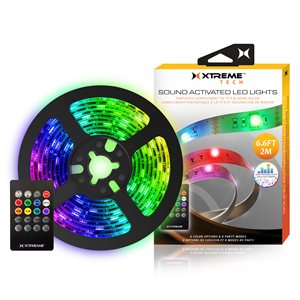 Xtreme - Bande LED multicolore activée par le son - 6 pieds