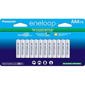 Panasonic Eneloop Pack of 12 AAA Ni-Mh Pre-Charged Rechargeable Batteries