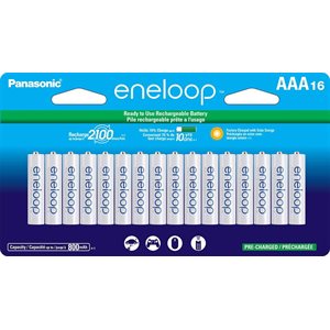 Panasonic Eneloop Pack of 16 AAA 2100 Cycle Ni-MH Pre-Charged Rechargeable Batteries