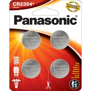 Panasonic CR2354 3.0 Volt Lithium Coin Cell Batteries - 4 Pack