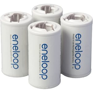 Panasonic BQ-BS2E4SA eneloop C Size Battery-Adapters for Use With eneloop Ni-MH-Rechargeable AA Batt